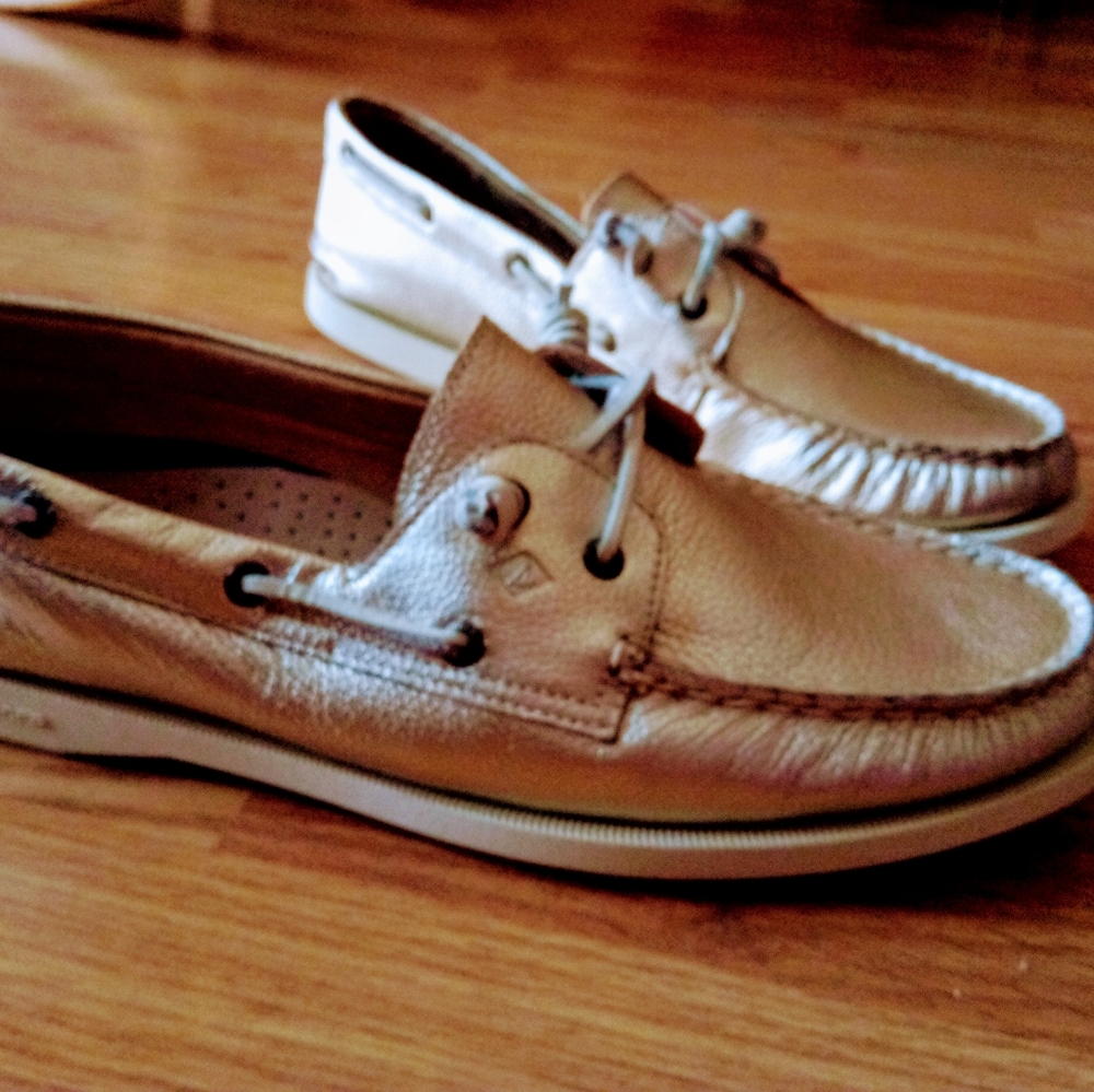 NWT Sperry women's top sider boat shoes gold 11 12 - Picture 11 of 11